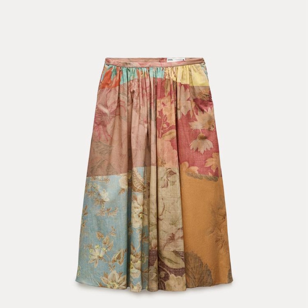 Zara NWOT Printed Midi skirt ZW COLLECTION